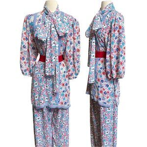 Rare Maximalist Chic Vintage 1980’s Designer Diane Freis 3 Piece Pant Suit Set